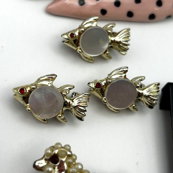 Vintage & Modern Brooch 14 Piece Lot Celestial Animal Rhinestone Enamel Napier - Picture 7 of 12